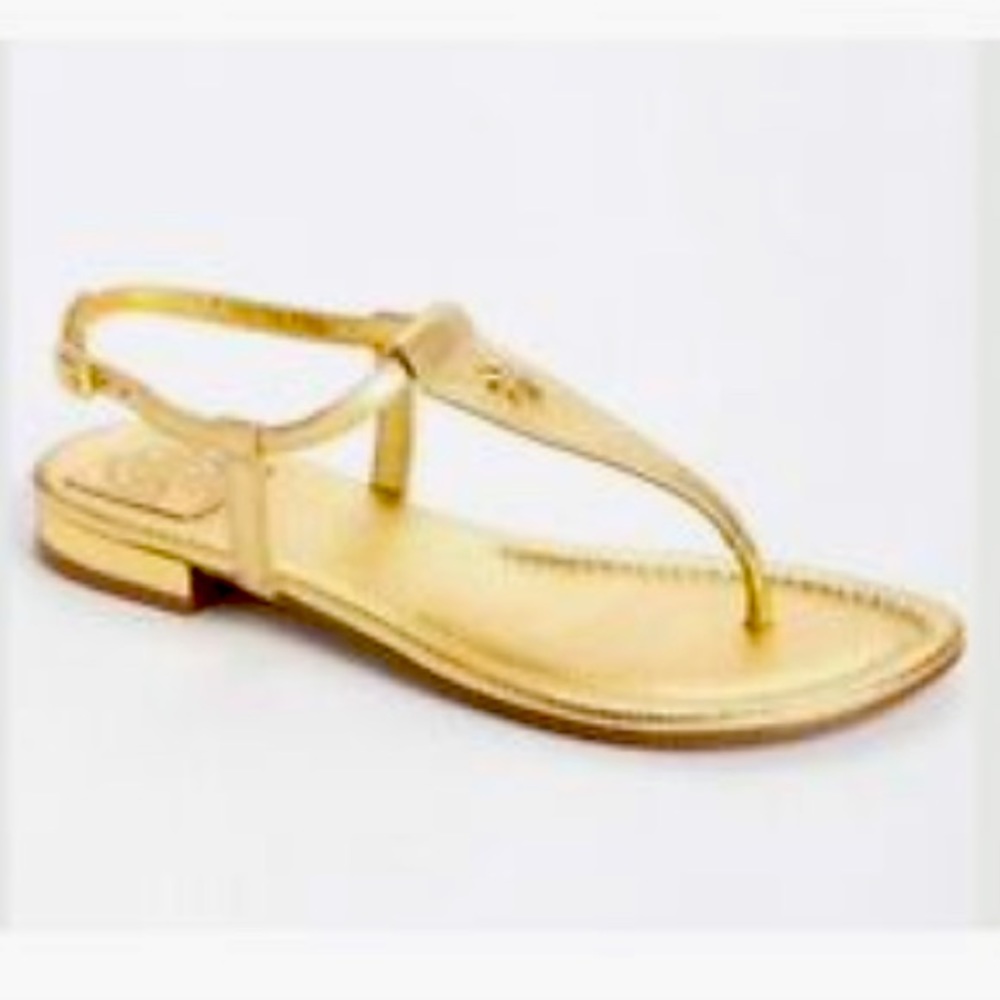 Gold Tory Burch Britton Sandal - size 8